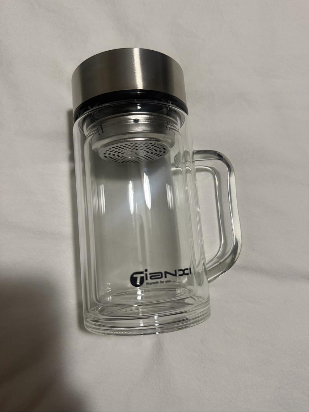 NWOT Double walled stainless and glass tea tumbler